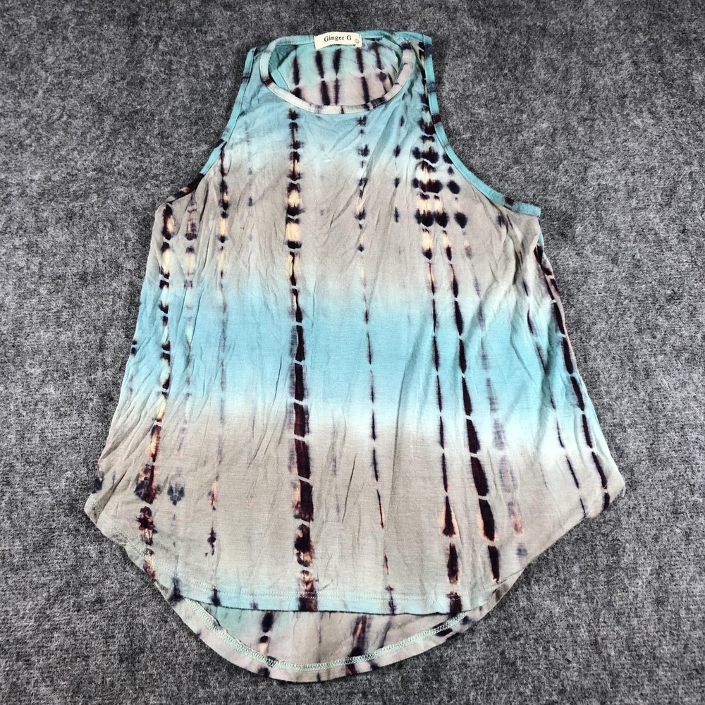 Ginger G Tank Top Womens Large Sleeveless Racerback Tie Dye Casual Shirt